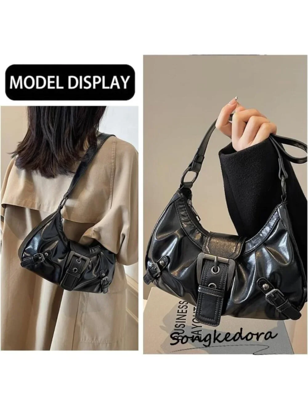Trendy Y2K Small Hobo Bag | Cute Top Handle Clutch Purse | Punk Style Handbag